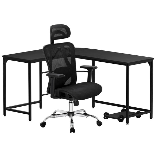 Artiss Computer Desk L-Shape Corner Desks Ergonomic Office Chair Mesh Chairs Artiss
