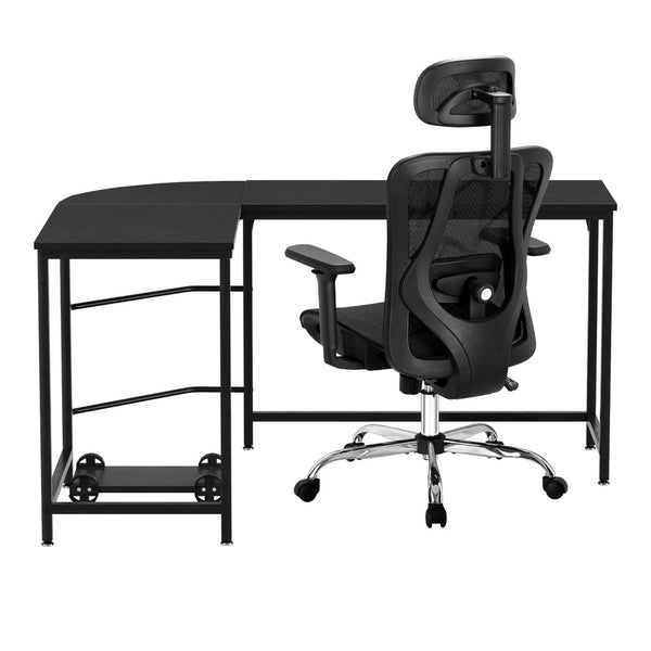 Artiss Computer Desk L-Shape Corner Desks Ergonomic Office Chair Mesh Chairs Artiss