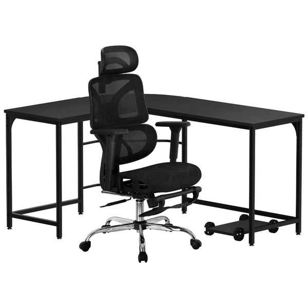 Artiss Computer Desk L-Shape Study Desks Ergonomic Office Chair Mesh Chairs Artiss