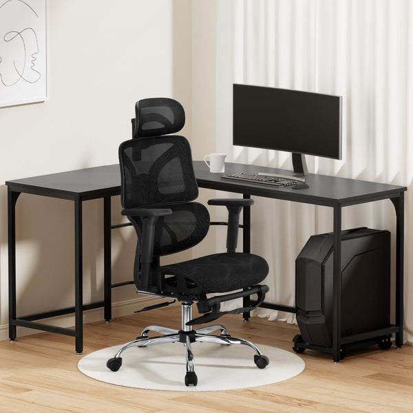 Artiss Computer Desk L-Shape Study Desks Ergonomic Office Chair Mesh Chairs Artiss