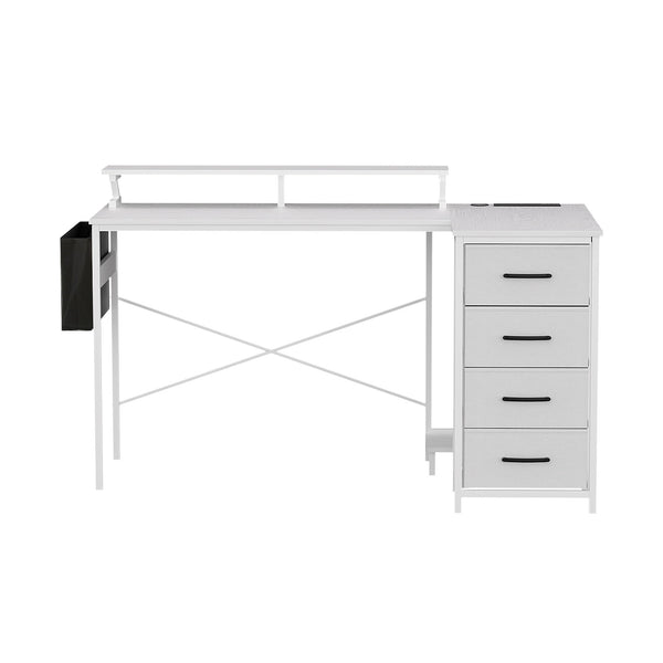 Artiss 140cm L Shaped Gaming Desk Computer Desk with LED Lights & Power Outlets Awezingly