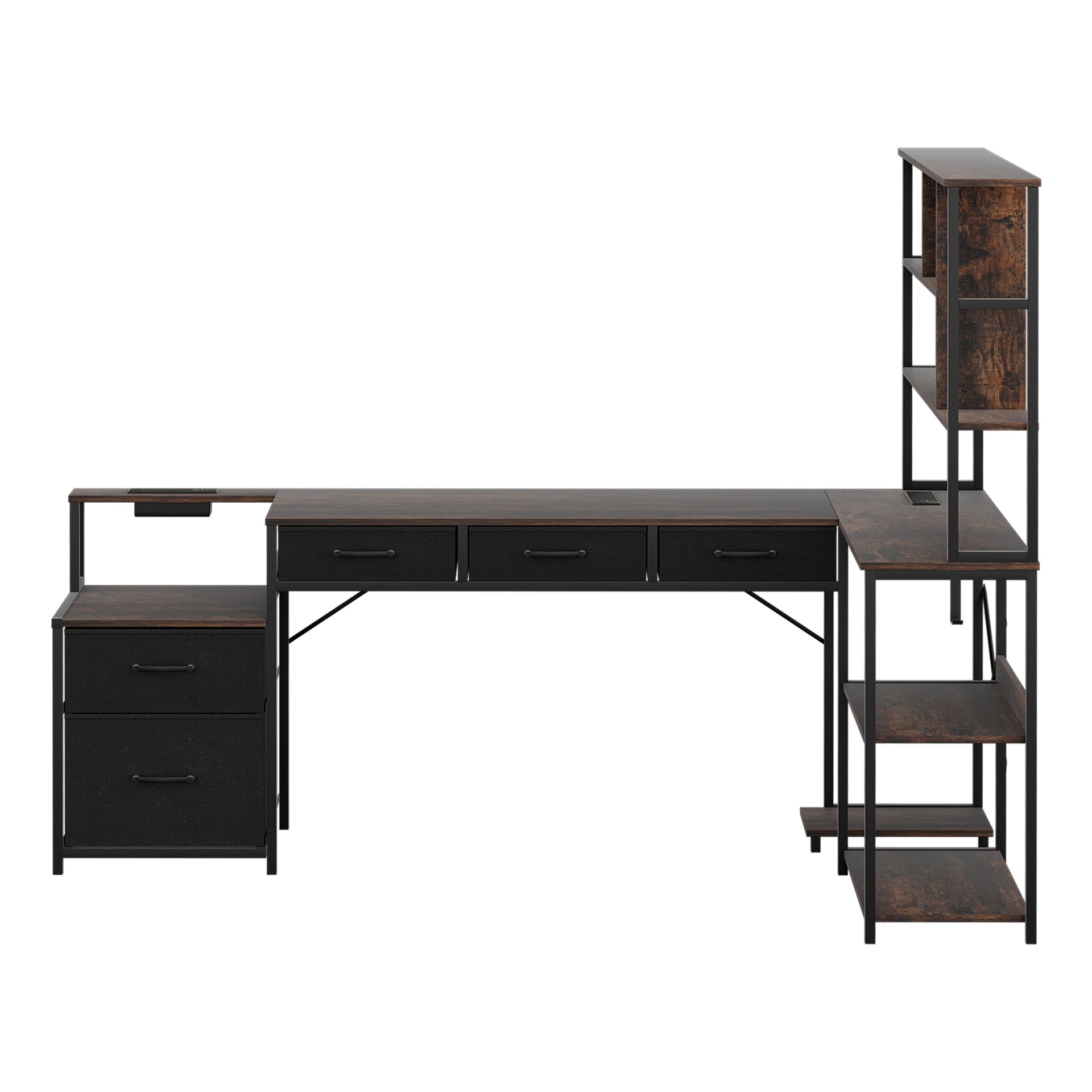 Artiss 200cm L Shaped Gaming Desk Computer Desk with LED Lights & Power Outlets Awezingly