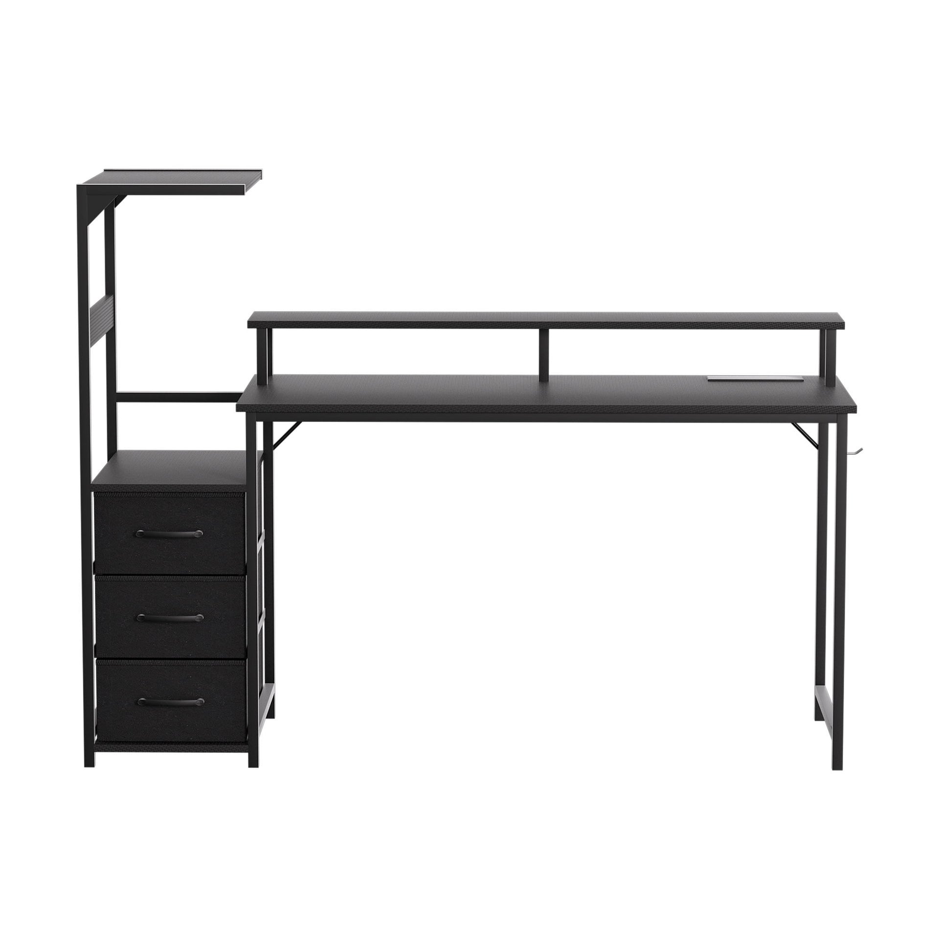 Artiss 145cm L Shaped Gaming Desk Computer Desk with LED Lights & Power Outlets Awezingly