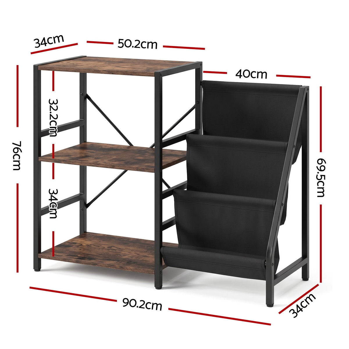 Artiss Record Player Stand with 3-Tier Vinyl Record Storage Turntable Stand Awezingly