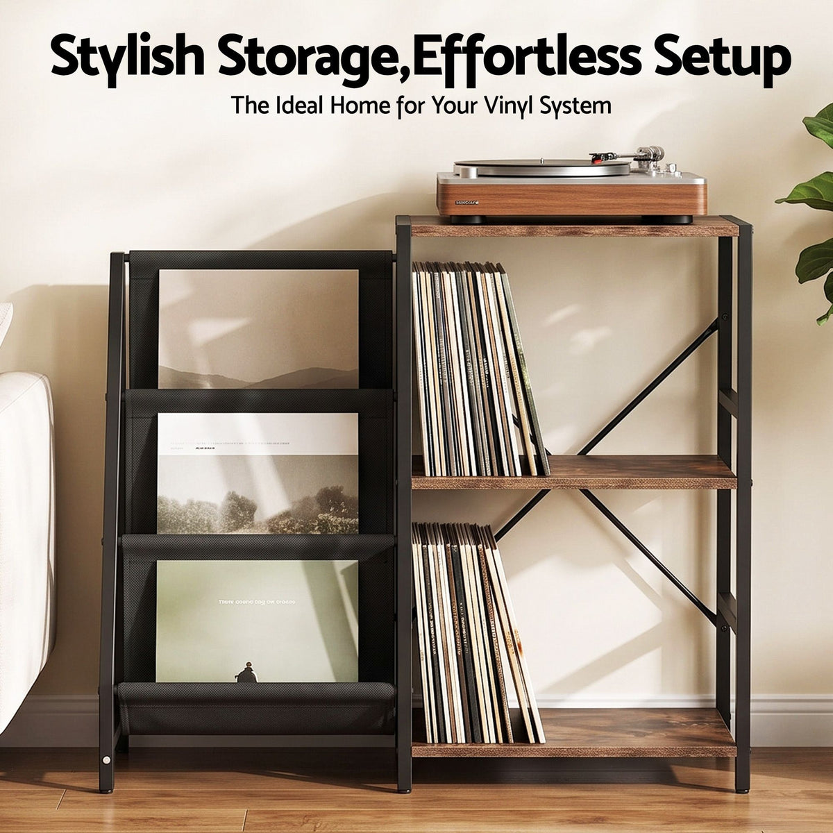 Artiss Record Player Stand with 3-Tier Vinyl Record Storage Turntable Stand Awezingly