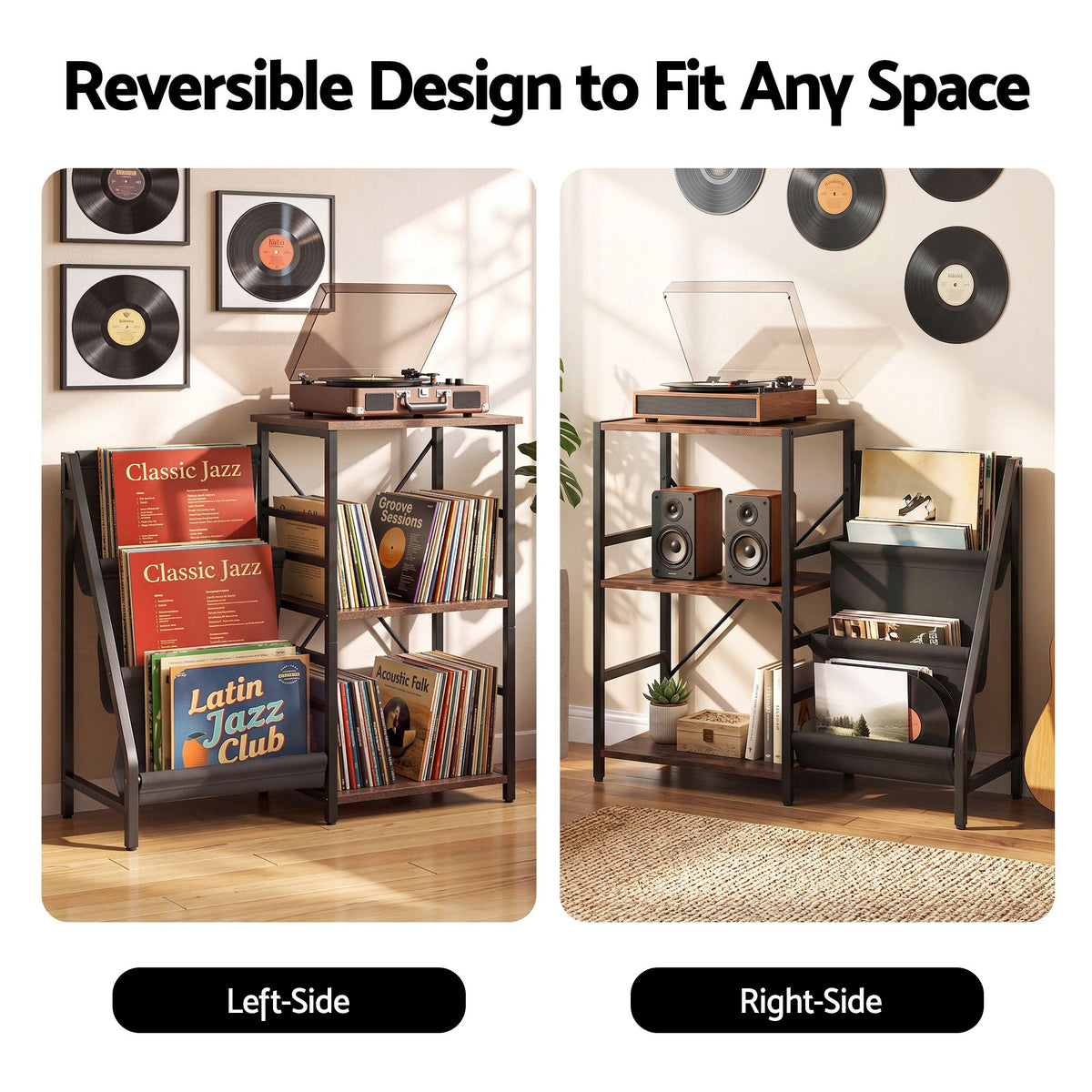 Artiss Record Player Stand with 3-Tier Vinyl Record Storage Turntable Stand Awezingly
