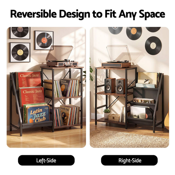 Artiss Record Player Stand with 3-Tier Vinyl Record Storage Turntable Stand Awezingly