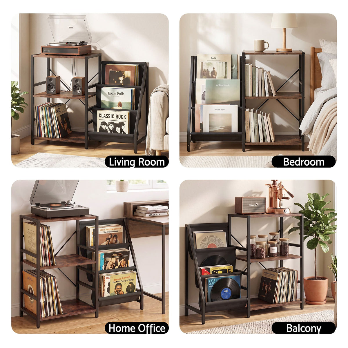 Artiss Record Player Stand with 3-Tier Vinyl Record Storage Turntable Stand Awezingly