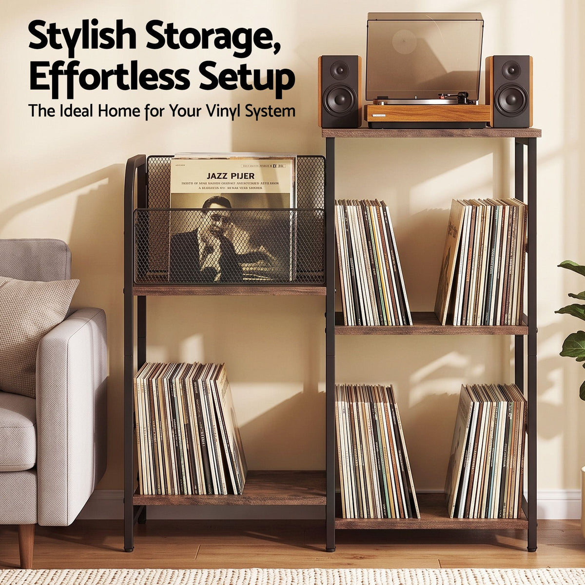 Artiss Record Player Stand with Vinyl Record Storage Turntable Stand Awezingly