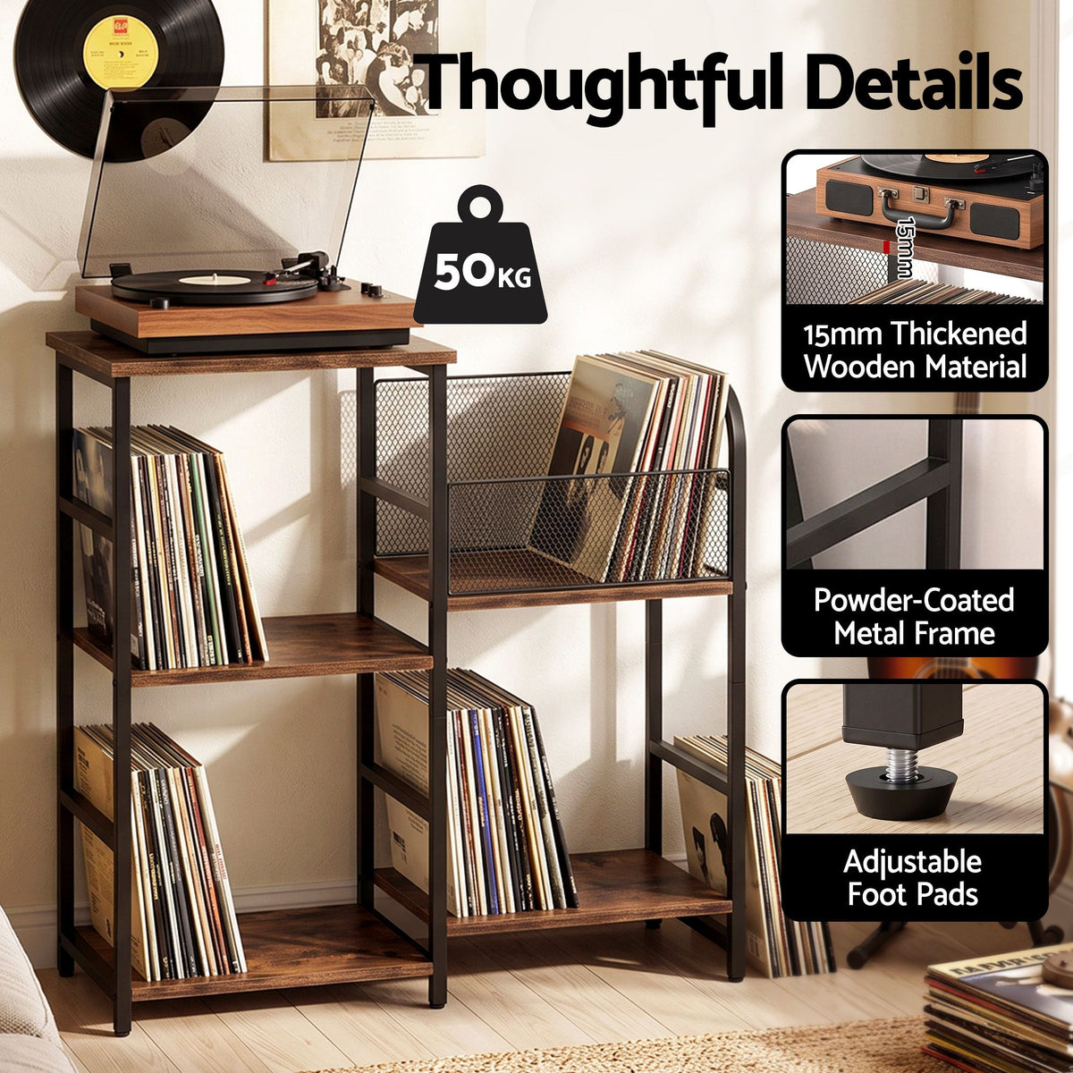 Artiss Record Player Stand with Vinyl Record Storage Turntable Stand Awezingly