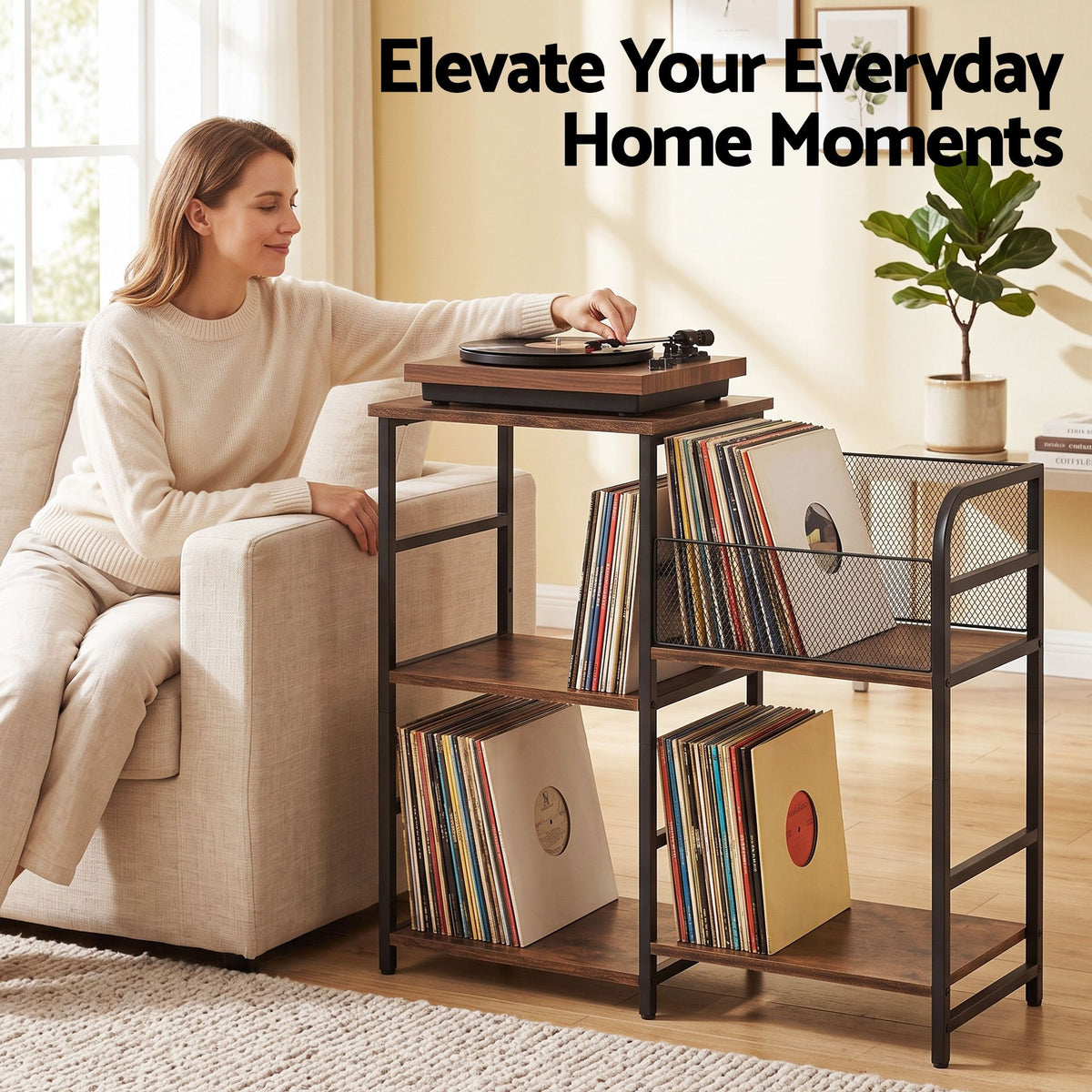 Artiss Record Player Stand with Vinyl Record Storage Turntable Stand Awezingly