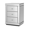Artiss Mirrored Bedside table Drawers Furniture Mirror Glass Presia Silver