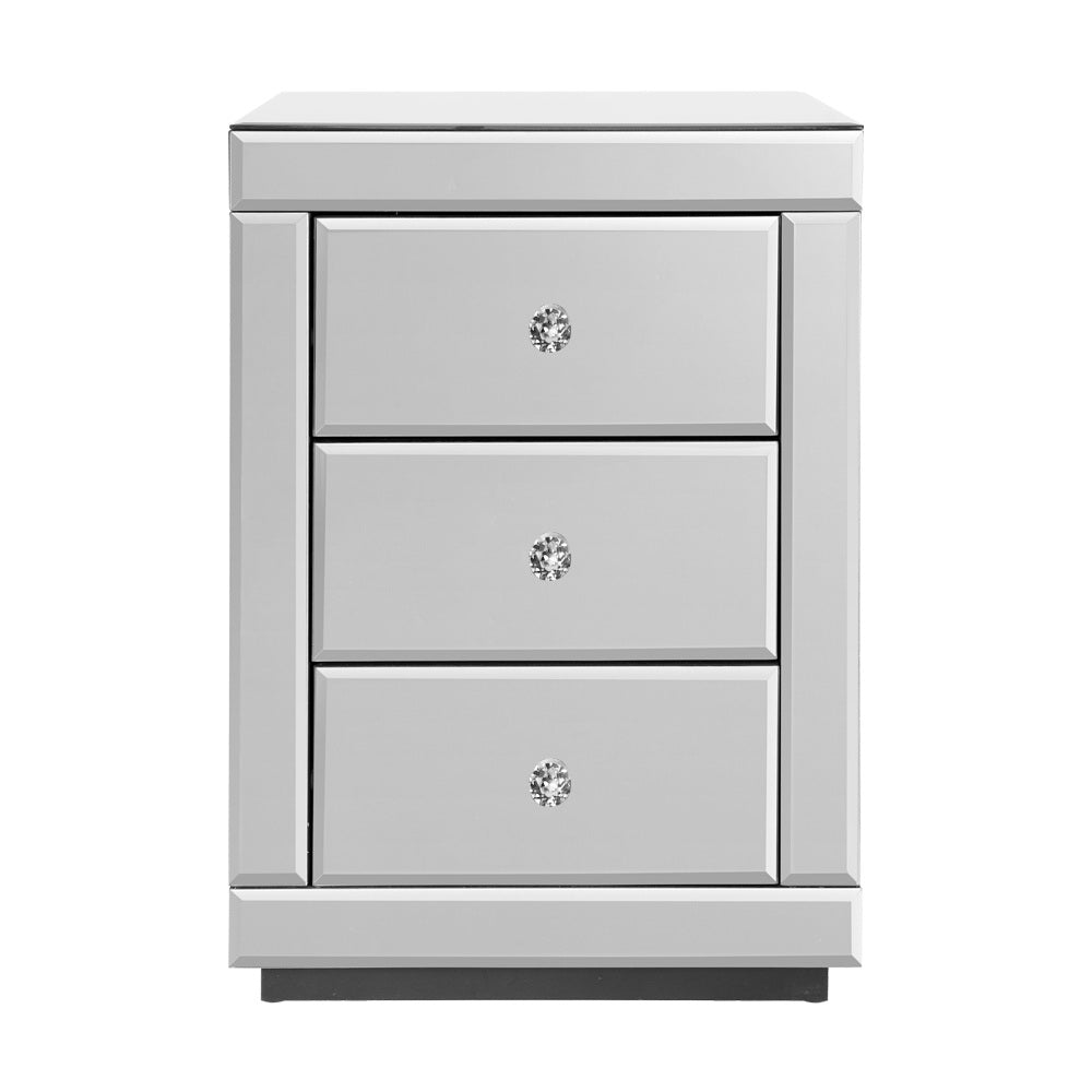 Artiss Set of 2 Bedside Tables Drawers Mirrored Side End Table Cabinet Nightstand Artiss