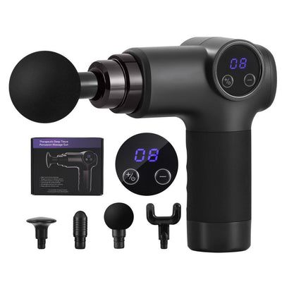 Everfit Massage Gun 8 Speed 4 Heads Vibration Muscle Massager Chargeable Black