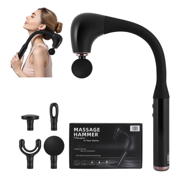 Everfit Massage Gun U-shaped Extended Handle Percussion Massager 4 Heads Awezingly