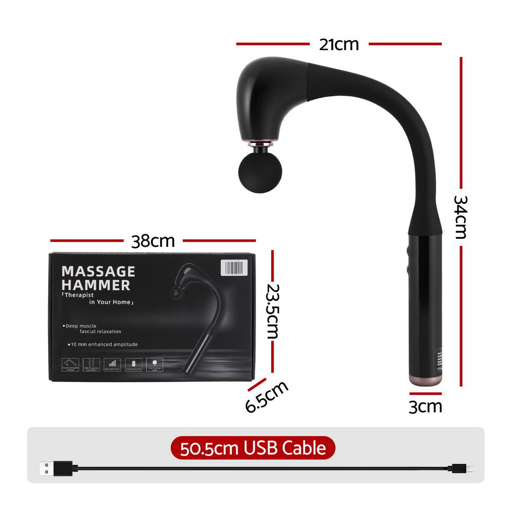 Everfit Massage Gun U-shaped Extended Handle Percussion Massager 4 Heads Awezingly
