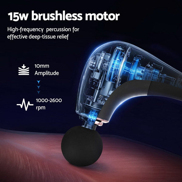 Everfit Massage Gun U-shaped Extended Handle Percussion Massager 4 Heads Awezingly