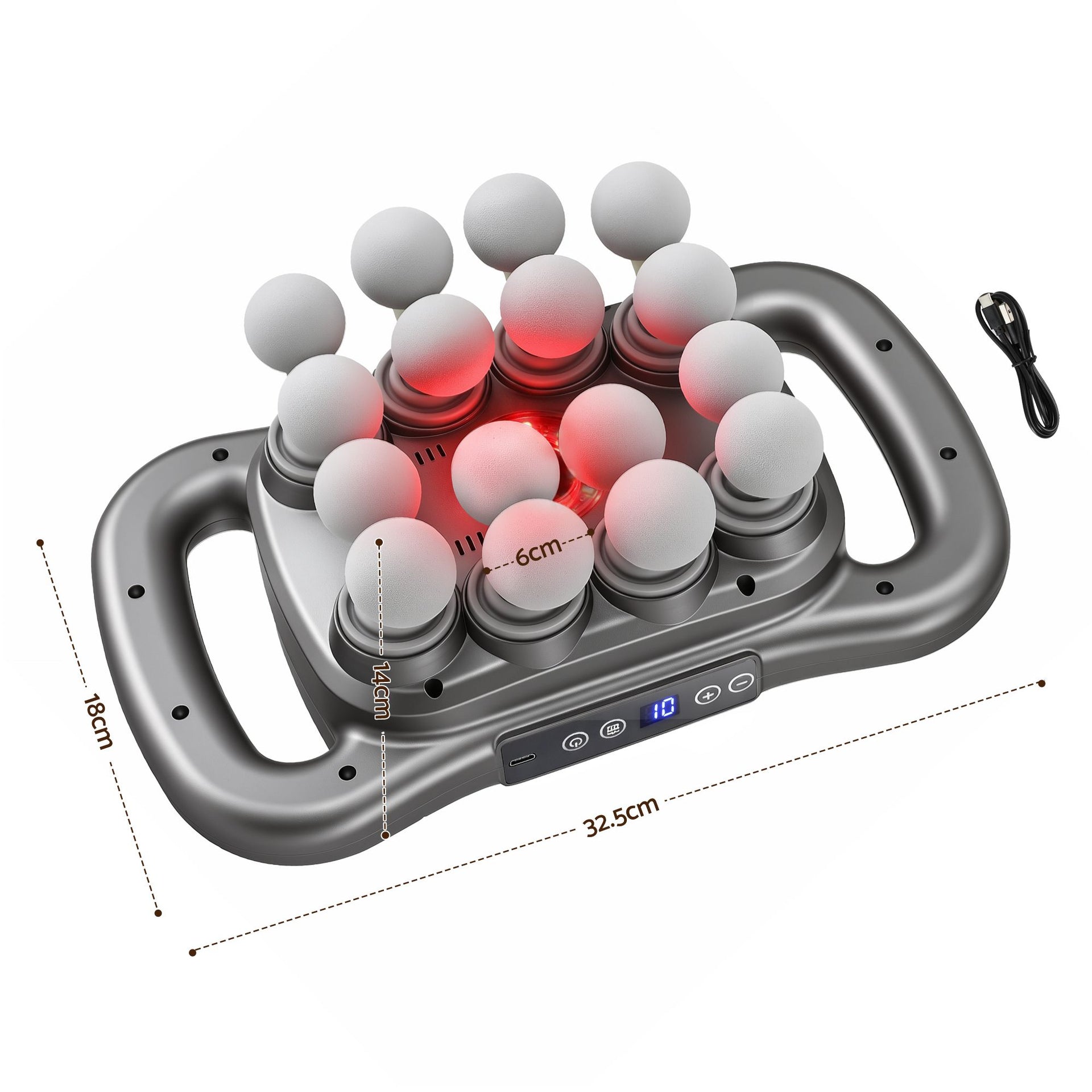 Everfit Deep Tissue Massager 16 Heads with 20 Intensities Deep Percussion Massage Gun Rechargeable Awezingly