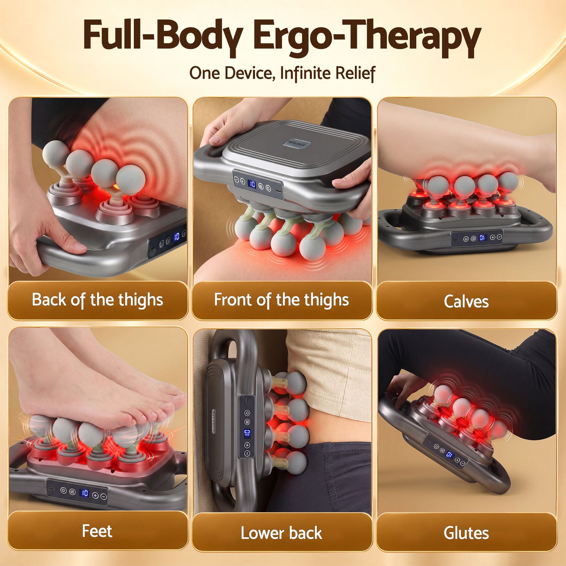 Everfit Deep Tissue Massager 16 Heads with 20 Intensities Deep Percussion Massage Gun Rechargeable Awezingly