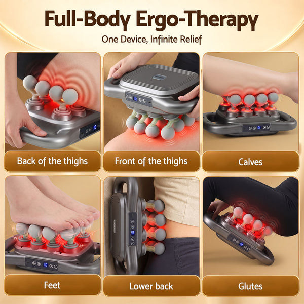 Everfit Deep Tissue Massager 16 Heads with 20 Intensities Deep Percussion Massage Gun Rechargeable Awezingly
