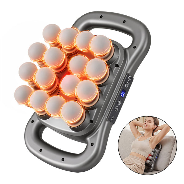 Everfit Deep Tissue Massager 16 Heads with 20 Intensities Deep Percussion Massage Gun Rechargeable Awezingly