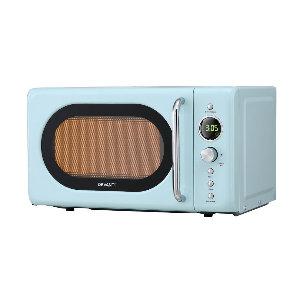 Devanti 20L Microwave Oven 800W Blue DEVANTI