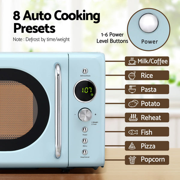 Devanti 20L Microwave Oven 800W Blue DEVANTI