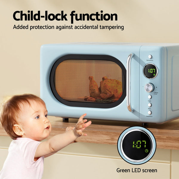 Devanti 20L Microwave Oven 800W Blue DEVANTI