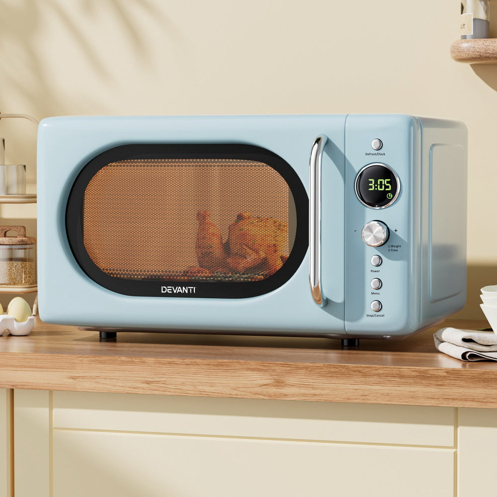 Devanti 20L Microwave Oven 800W Blue DEVANTI