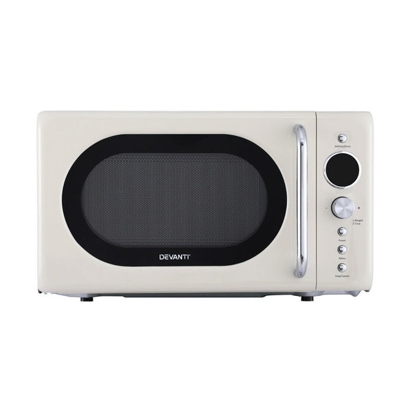 Devanti 20L Microwave Oven 700W Cream DEVANTI