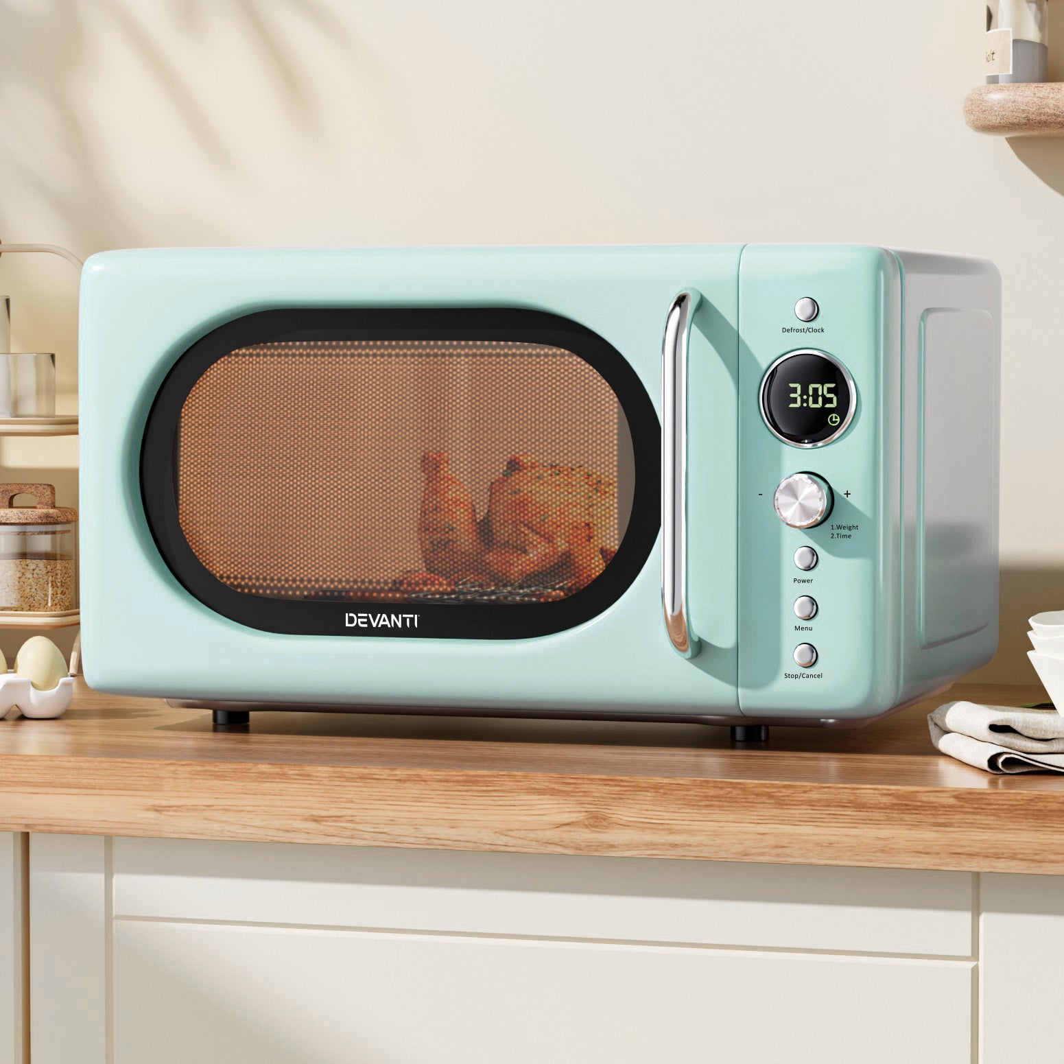 Devanti 20L Microwave Oven 700W Green Awezingly