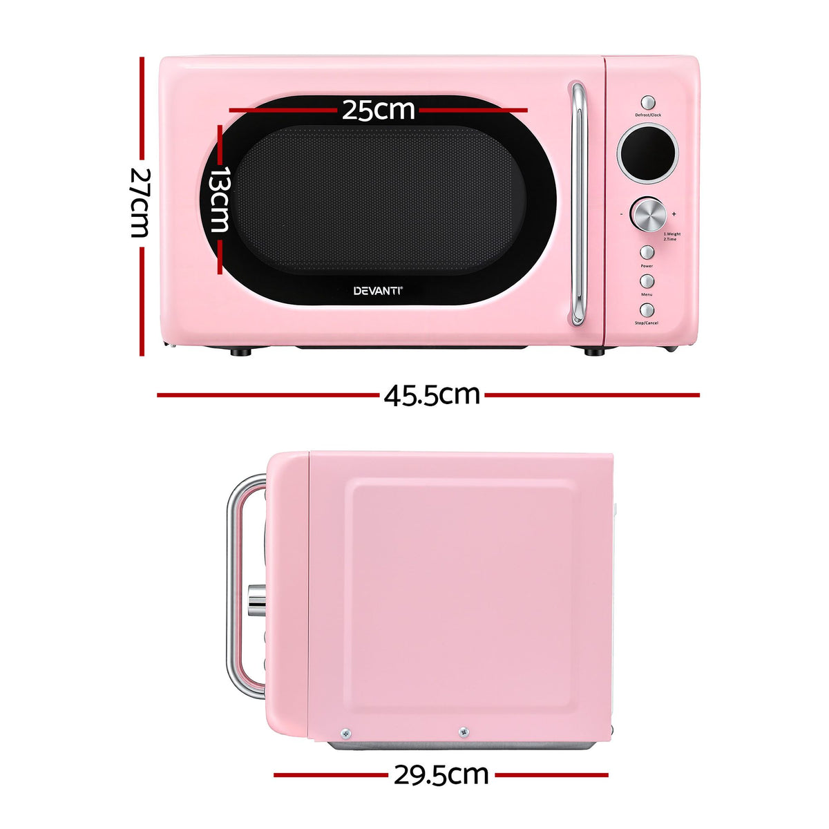 Devanti 20L Microwave Oven 700W Pink Awezingly
