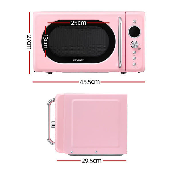 Devanti 20L Microwave Oven 700W Pink Awezingly