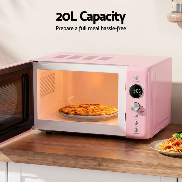Devanti 20L Microwave Oven 700W Pink Awezingly
