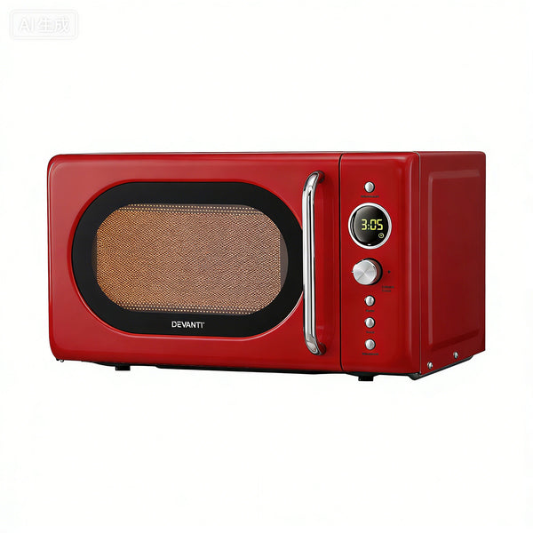 Devanti 20L Microwave Oven 700W Red Awezingly
