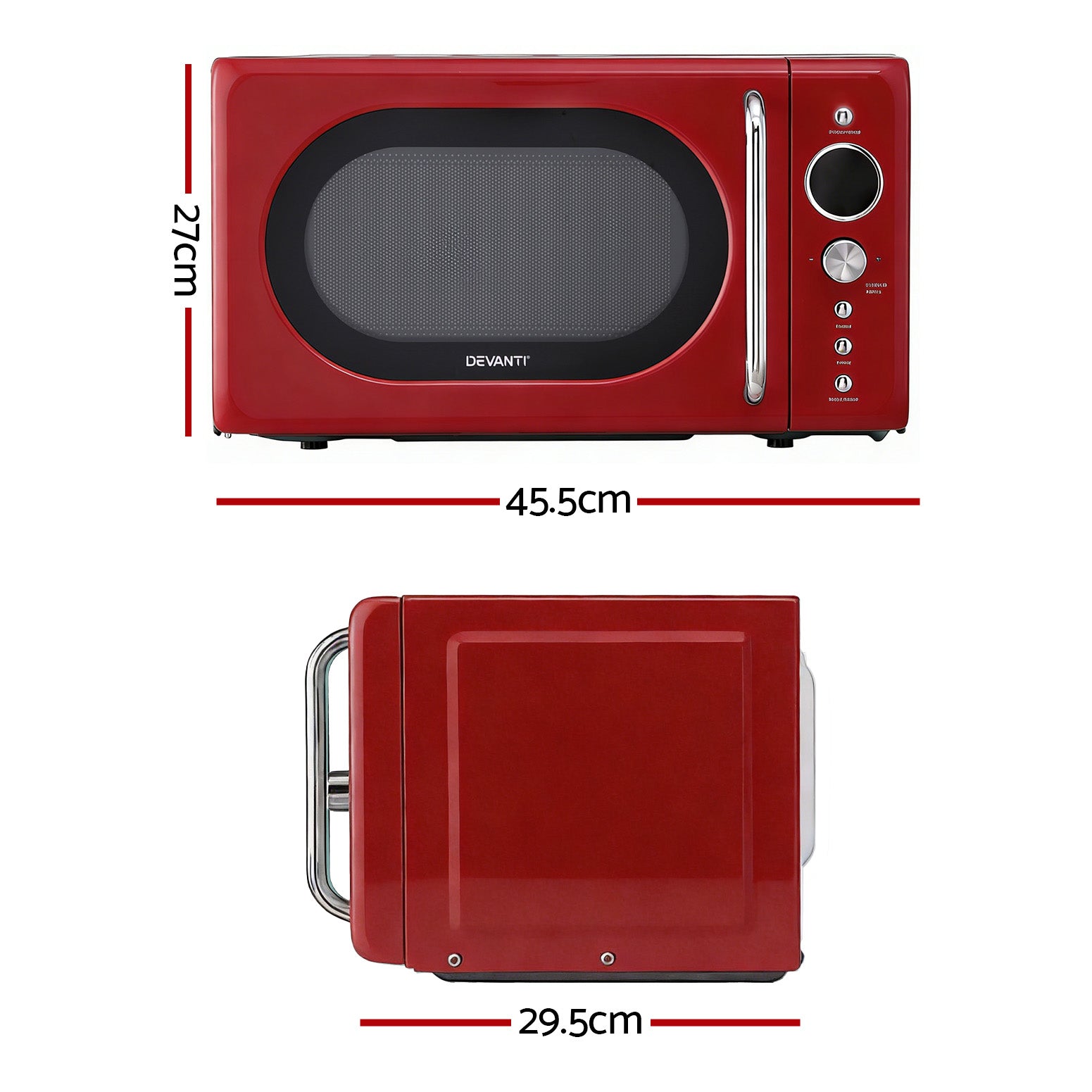 Devanti 20L Microwave Oven 700W Red Awezingly