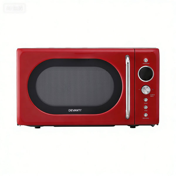 Devanti 20L Microwave Oven 700W Red Awezingly