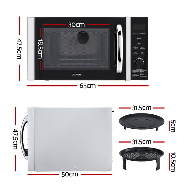 Devanti 30L Microwave Oven 4-IN-1 Air Fryer Convection Grill Awezingly