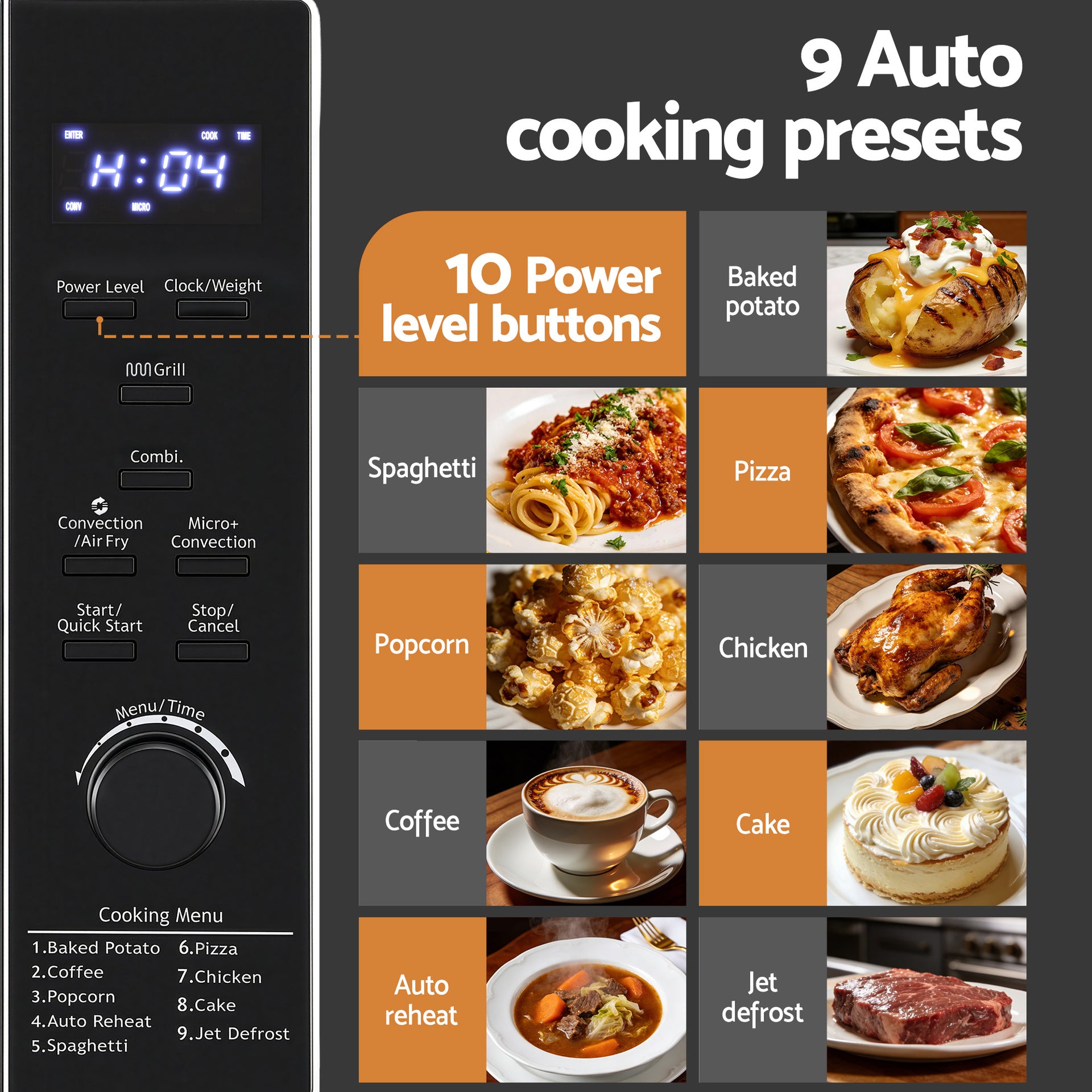 Devanti 30L Microwave Oven 4-IN-1 Air Fryer Convection Grill Awezingly