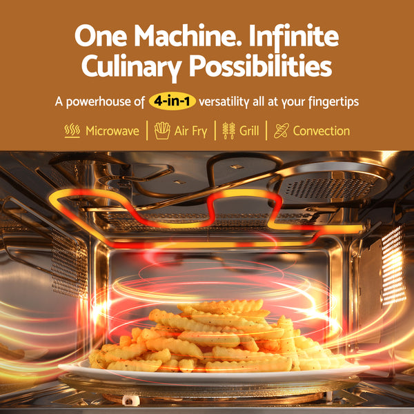 Devanti 30L Microwave Oven 4-IN-1 Air Fryer Convection Grill Awezingly