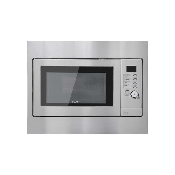 Devanti Built In Microwave Oven 30L Grill Air Fry Convection Silver Awezingly
