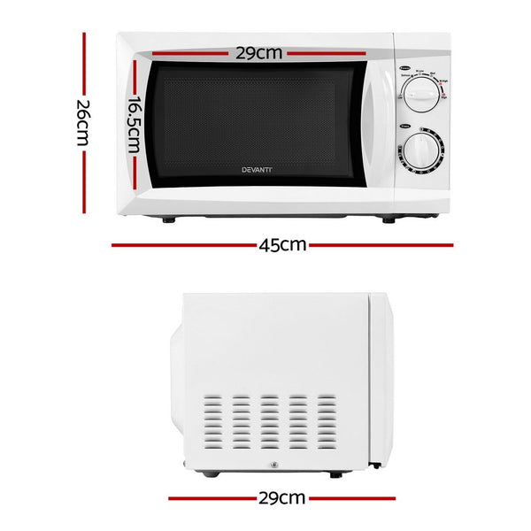 Devanti 20L Microwave Oven 800W White DEVANTI