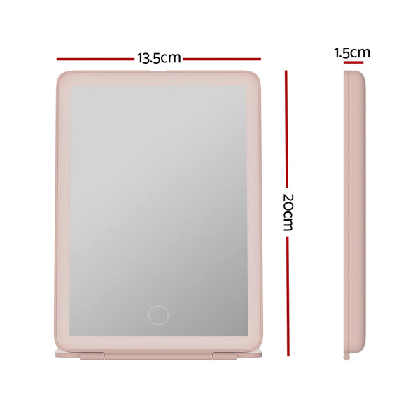Embellir Compact Makeup Mirror w/ LED Light Portable Foldable Travel Beauty Pink Does not apply