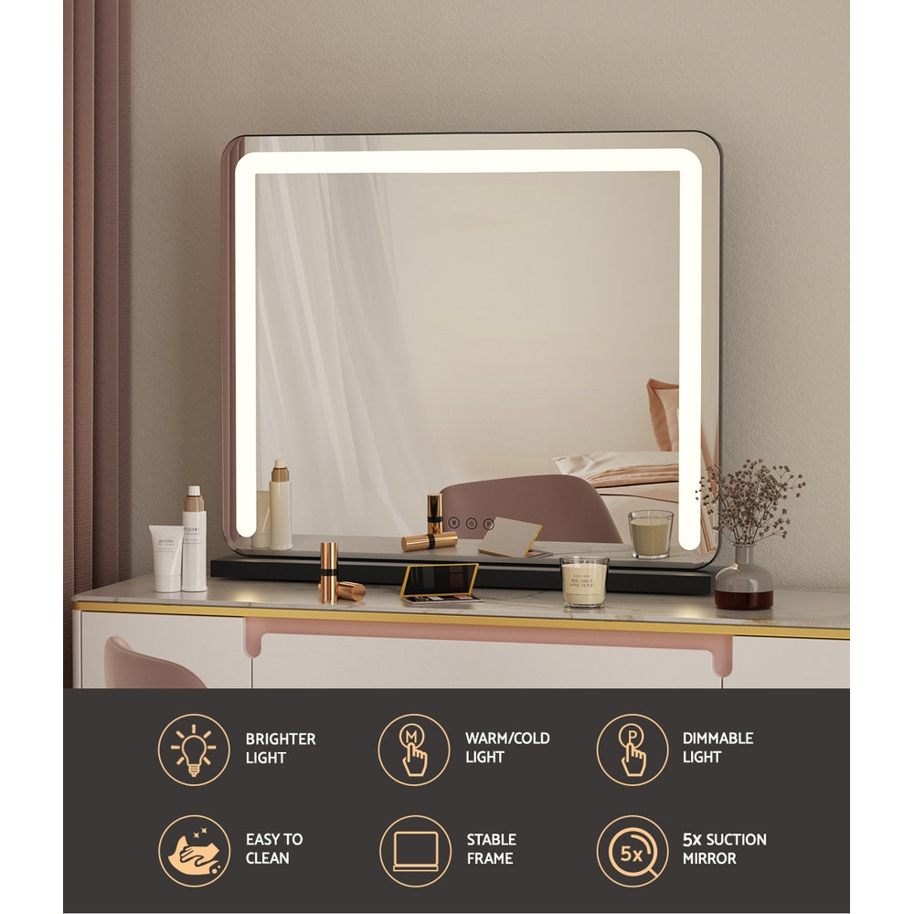 Embellir Makeup Mirror With Light Hollywood Vanity LED Tabletop Mirrors 50X60CM Embellir