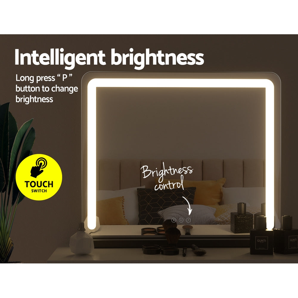 Embellir Makeup Mirror With Light Hollywood Vanity LED Tabletop Mirrors 50X60CM Embellir