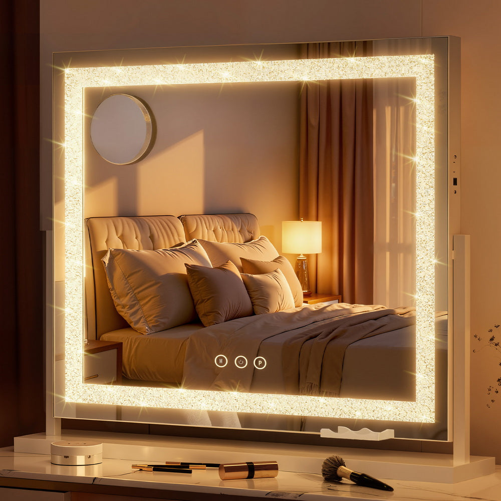 Embellir Makeup Mirror 60x50cm 360～ Rotatable Vanity Mirror with Lights Crystal LED Embellir
