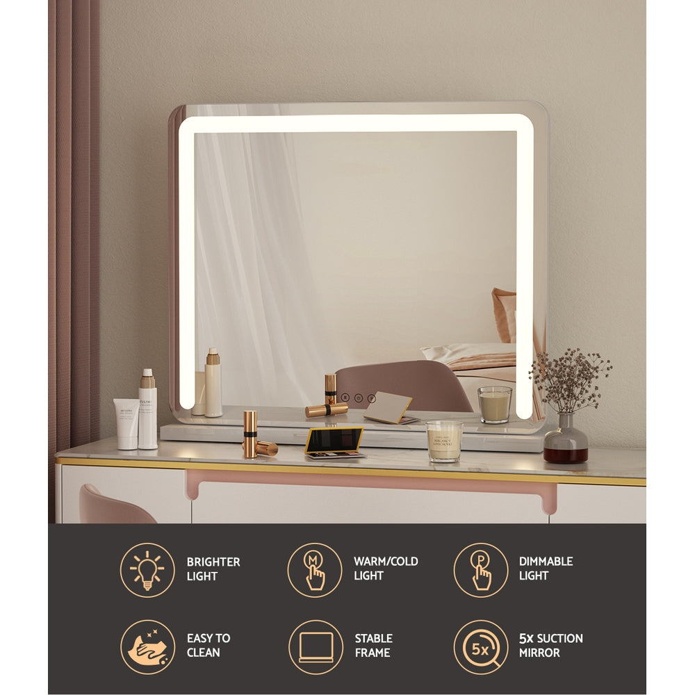 Embellir Makeup Mirror With Light Hollywood Vanity LED Mirrors White 50X60CM Embellir