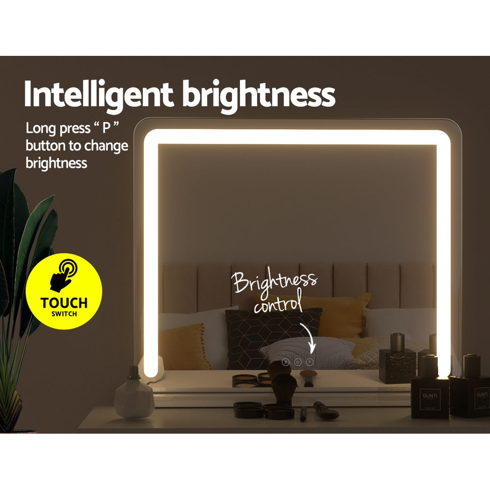 Embellir Makeup Mirror With Light Hollywood Vanity LED Mirrors White 50X60CM Embellir