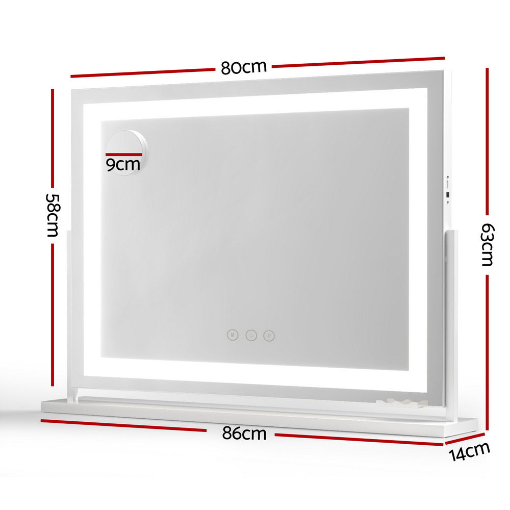 Embellir Makeup Mirror 80x58cm 360～ Rotatable Vanity Mirror with Lights Bright Light Strip Adjustable Embellir