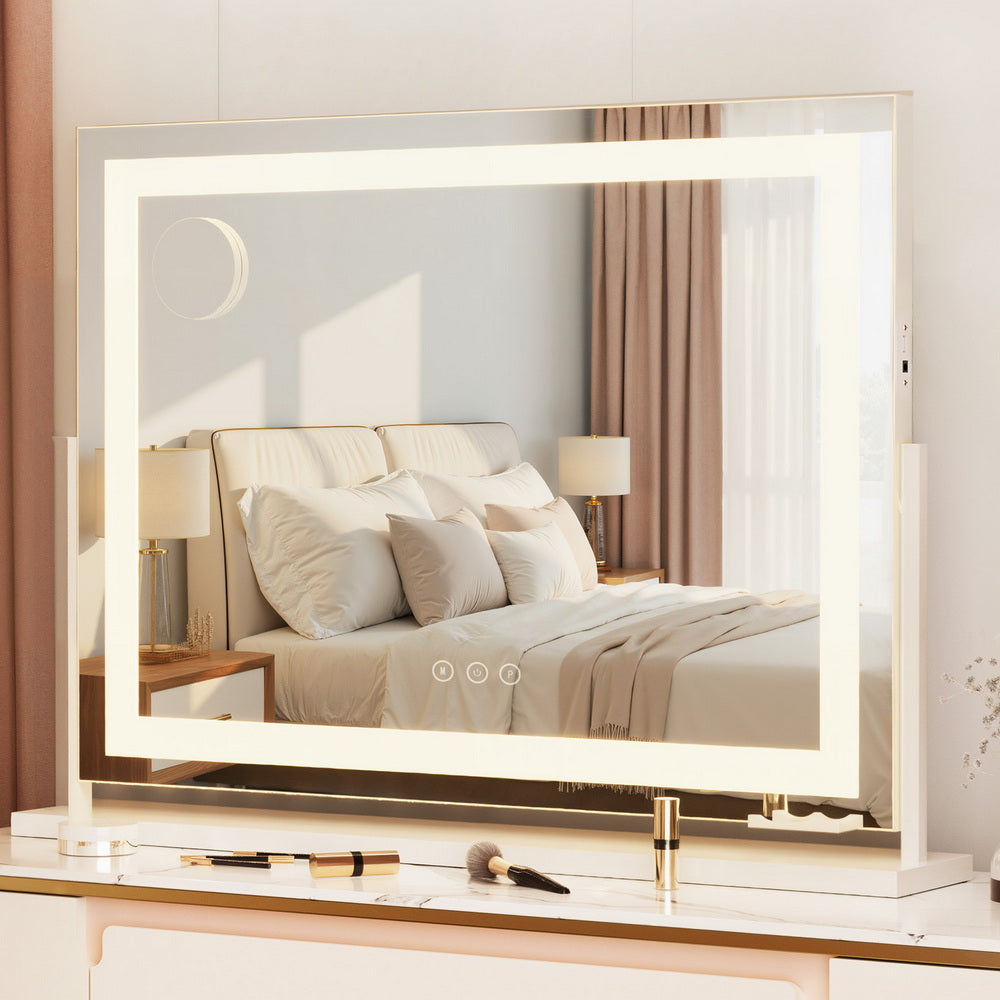 Embellir Makeup Mirror 80x58cm 360～ Rotatable Vanity Mirror with Lights Bright Light Strip Adjustable Embellir